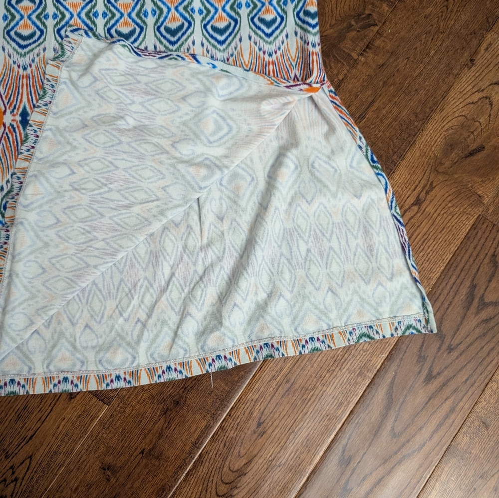 EUC CAbi Women Maxi Dress S Multi Sundress Sleeveless Long Knit Modal Blend Ikat - Picture 3 of 6